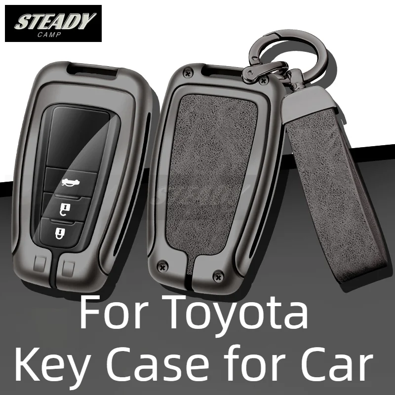 

Wholesale Zinc Alloy Leather Car Key Case Cover For Toyota Land Cruiser Camry Corolla Protective Shell Keychain Accessories