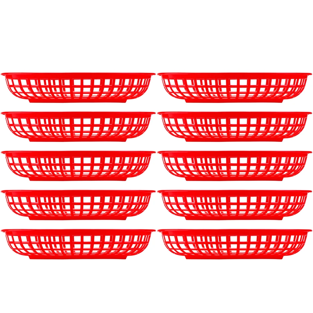 10 Pcs Chips Snack Basket Bread Container Food Tray Plastic Sundries for Catering