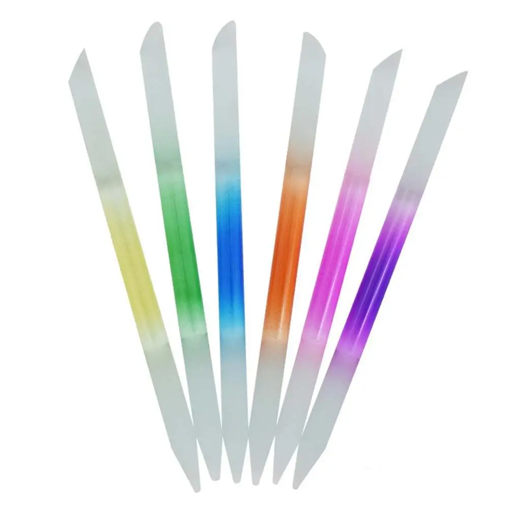 Nail Polishing Non-slip Nail Art Tools Gradient color Pedicure Tool Cuticle Remover Glass Cuticle Pusher Double Sided Nail File