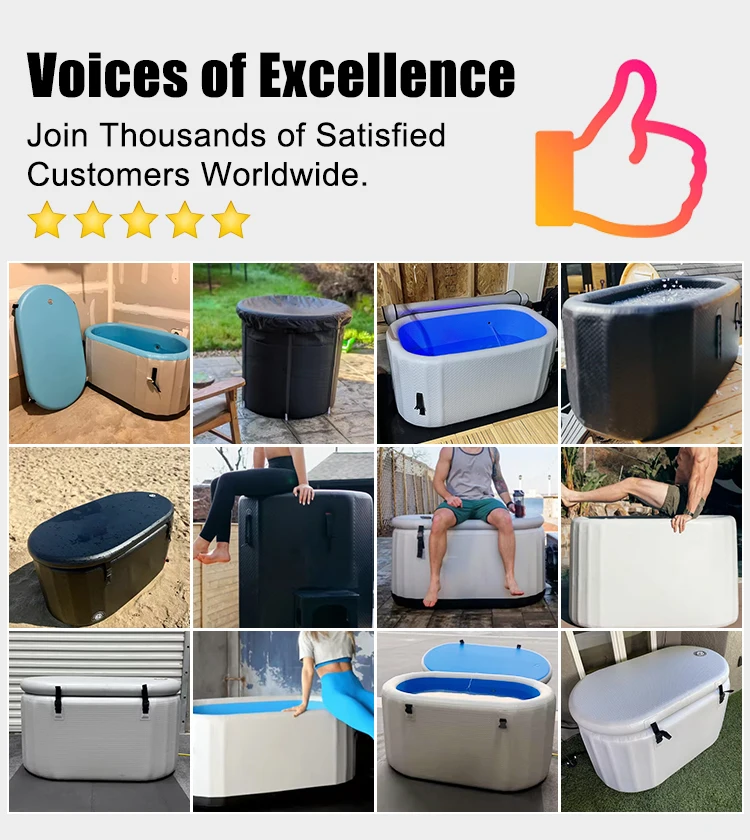 Ice Bath Folding Bathtub Adult Home Full Bo Dy Large Size Cold Plunge With Stairs Ice Chiller