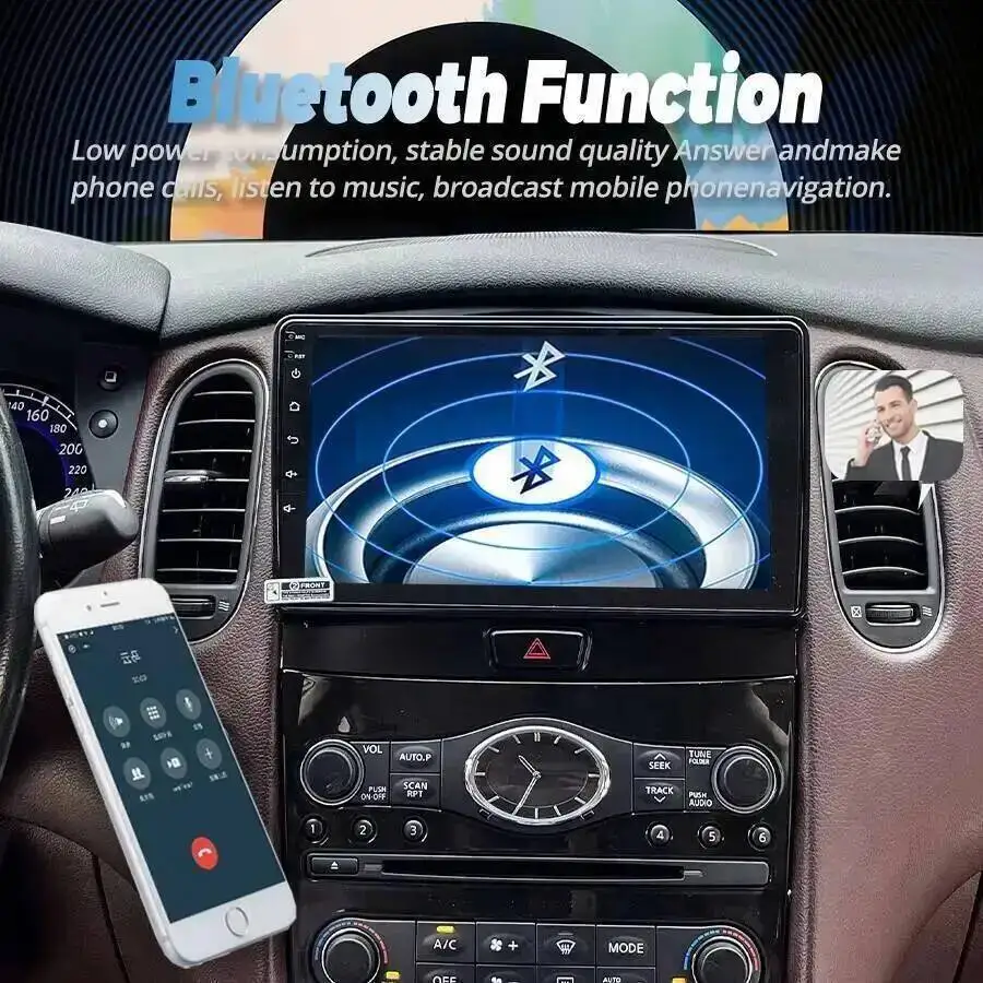 Carplay اللاسلكي لإنفينيتي QX50 EX25 2010-2016 9 بوصة Android15 راديو السيارة استقبال ستيريو Autoradio مشغل وسائط متعددة لتحديد المواقع نافي #4