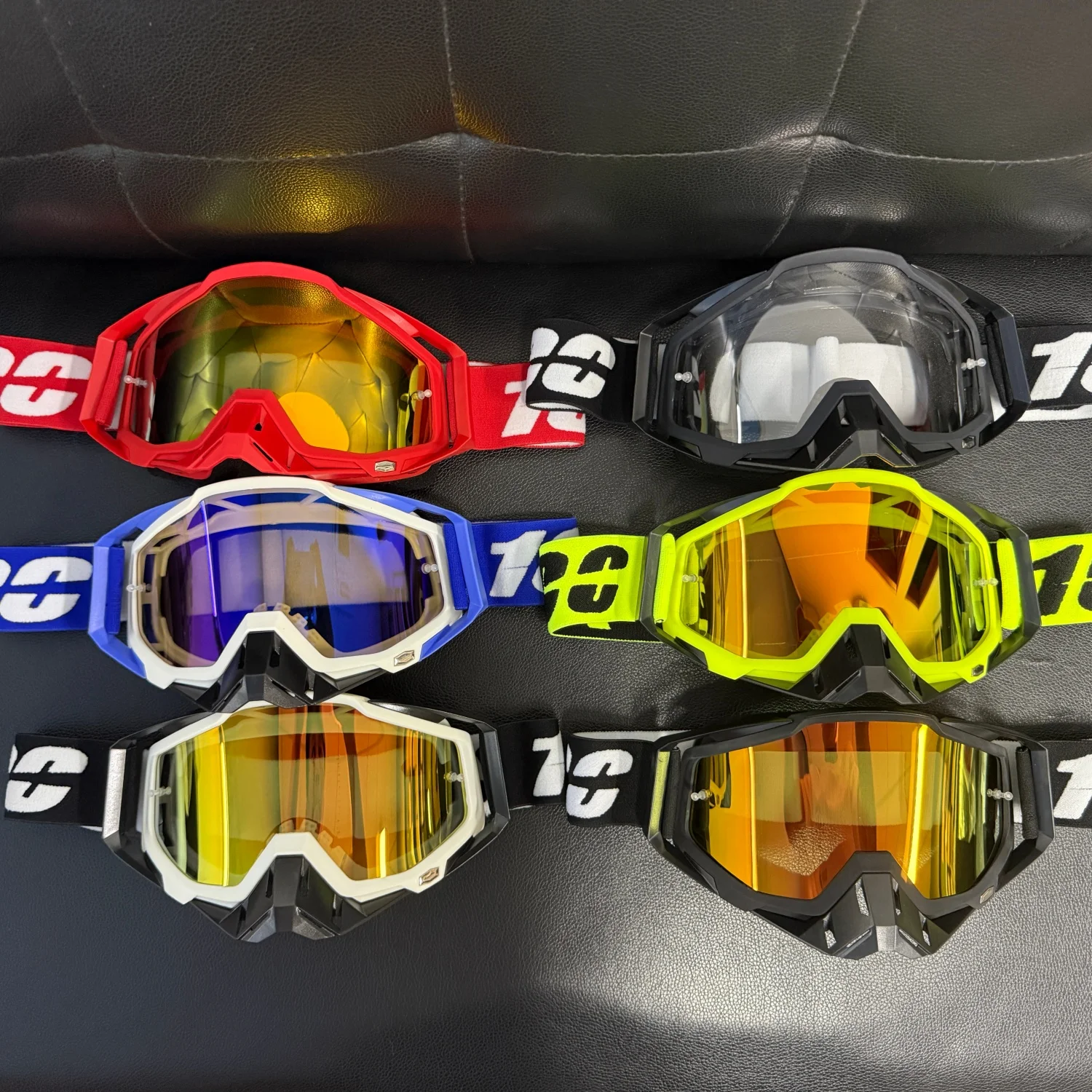 Professional MX ATV Motocross Goggles Helmet Compatible HD UV400 Wind Dust Proof Goggles for Outdoor Riding Skiing