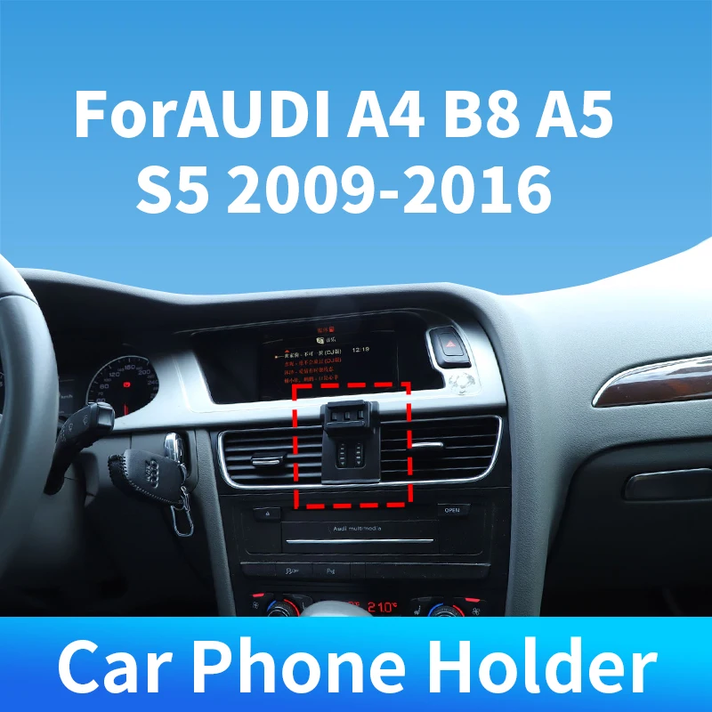 Suporte para Telefone de Carro para Audi A4 B8 A5 S5 2009 2010-2016, Base Fixa Dedicada com Carregamento Sem Fio, Acessórios de Interior para Automóve