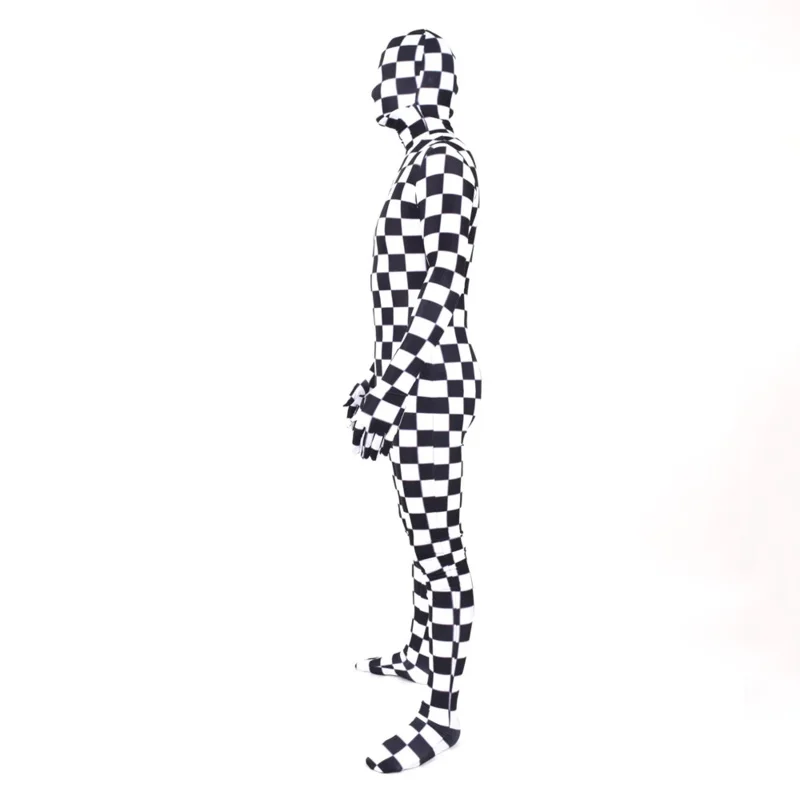 Adults Kids checkerboard Zentai Cosplay Costume Superhero Zentai Full Body Suit Halloween Bodysuit