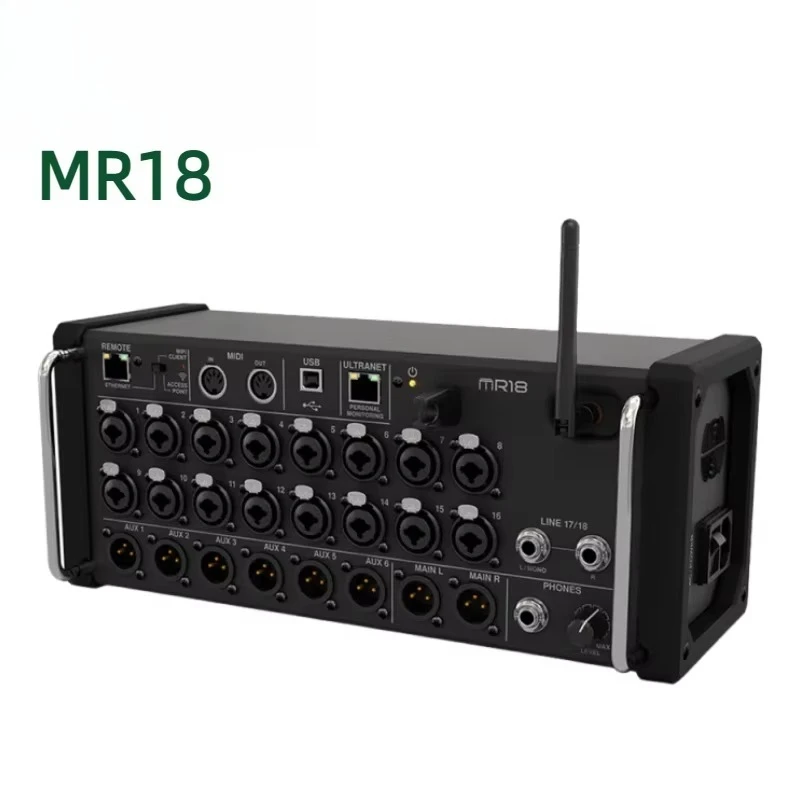 

18-канальный цифровой микшерный пульт MR18 для сцены, музыкальное оборудование, звуковая система PA, аудио-микшер для диджеев, металлическая цифровая консоль