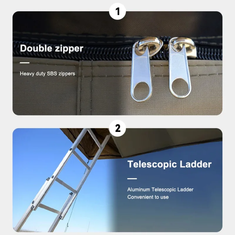 

Outdoor Waterproof Car Camping Roof Top Tent-Up Soft Ox Fabric on Sale