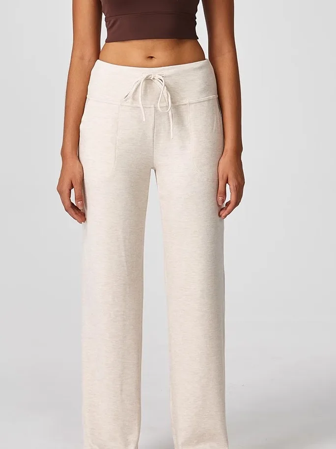 กางเกงกีฬาลำลองทรงหลวมสำหรับผู้หญิง เอวสูง ผ้าอื่นๆ 00% คอลเลคชั่นฤดูร้อน ผลิตในจีน