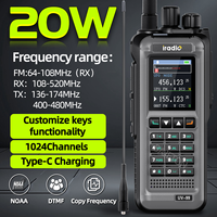 Iradio UV-99 Mutli Band Walkie Talkie 20W High Power Air Band 1024CH Wireless Copy Frequency DTMF Type-C Long Range Ham Radio