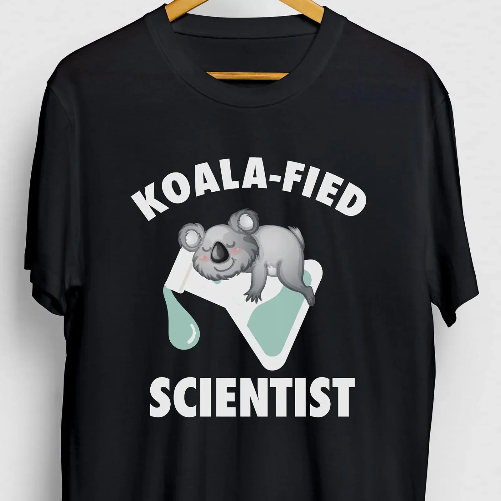 Koalafied Scientist T Shirt Science Funny Chemist For Her  vintage Washed Unisex Comfortable Versatile fashion