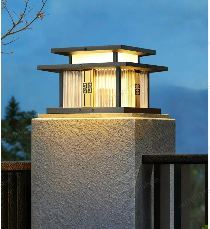 Solar Post Cap Lantern Light, 3000K IP65 Waterproof Column Lamp for Villa Gate, Courtyard Wall & Fence Post Decoration view 3