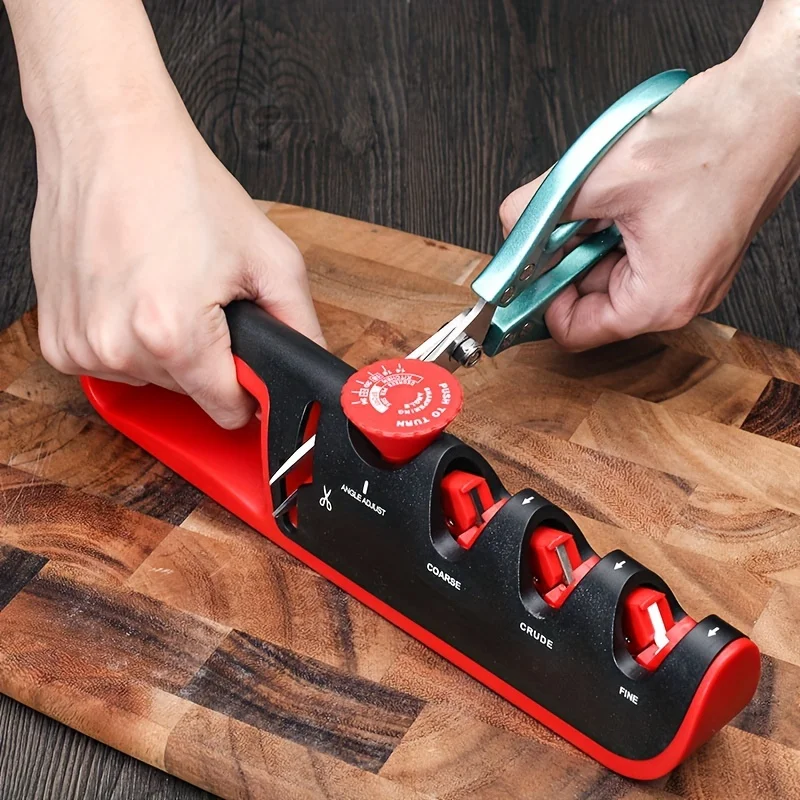 4-in-1 Knife Sharpener Adjustable Angle Professional Kitchen Grinding Machine Scissors Knives Grinder Whetstone Sharpener Tool