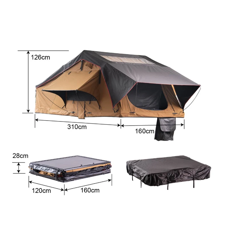 High Quality Soft‑Rooftop Tent, Suitable Pickup Truck Bed Camping and Overlanding