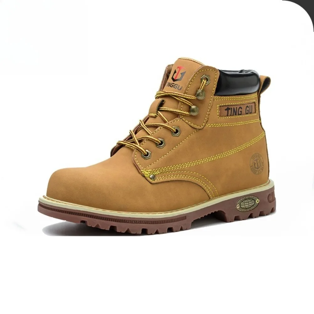 Four Season Safety Shoes Steel Toe Anti Smash Anti Puncture Slip Resistant Work Boots Men Breathable Comfortable Durable