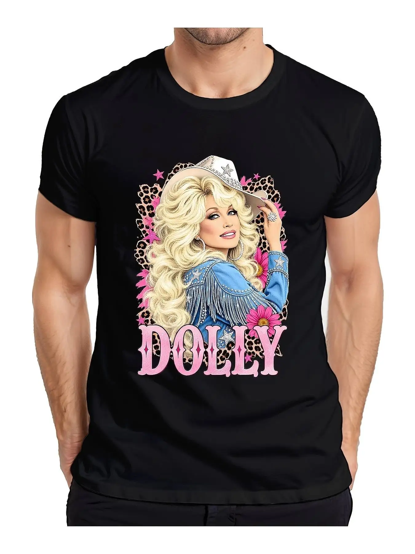 Dolly Parton Country Music Legend Cow Western Retro Vocalist Men'S T-Shirt, Size