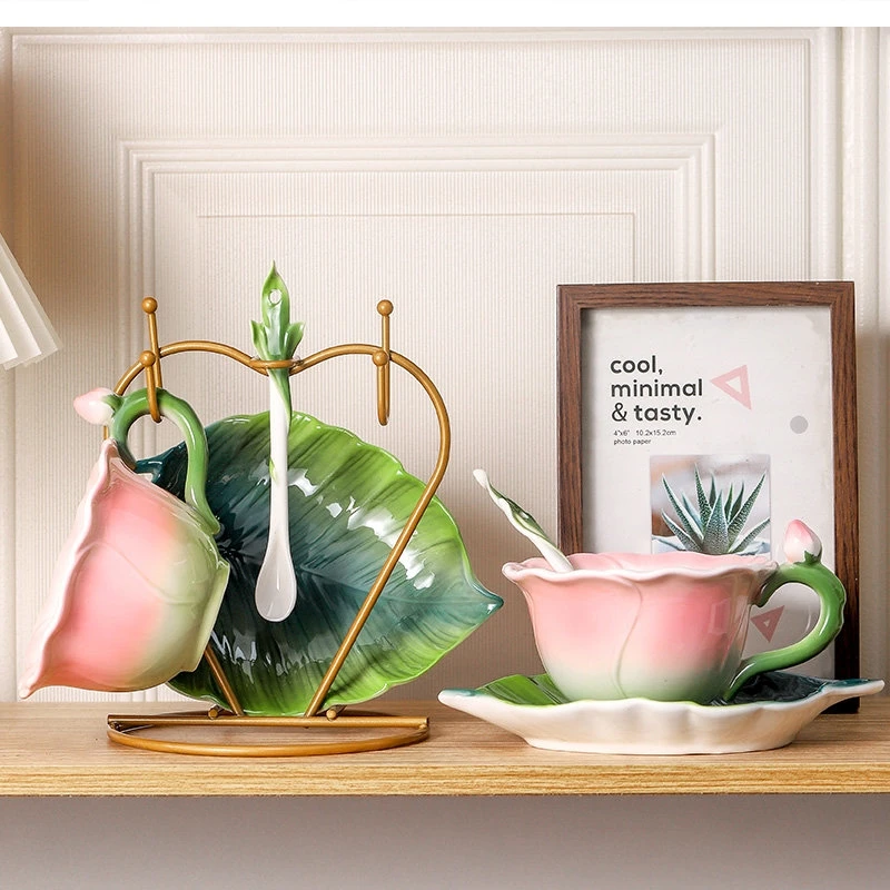 

enamel color ceramic set Upscale afternoon Tea Delicate mug