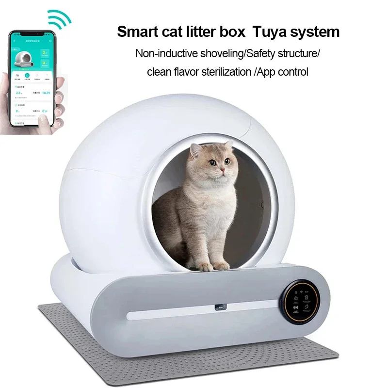 2026 Automatic Smart Cat Litter Box, Closed Self-Cleaning Pet Toilet With APP Control & Ionic Odor Eliminator, Anti-Odor Design_voghion.com