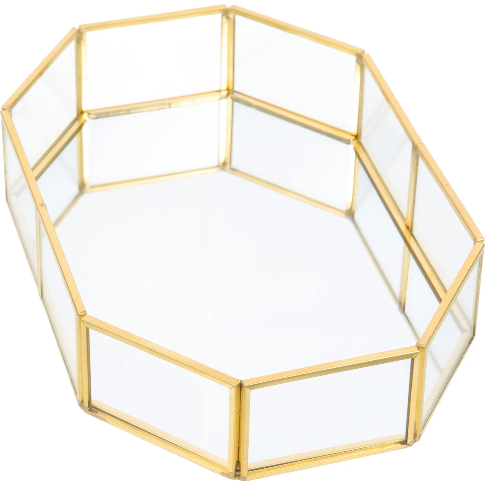 

Multipurpose Octagon Jewelry Dish Tray Ring Storage Holder Desktop Jewelry Organizer Gold Vanity Tray Decorative Trinket Plate