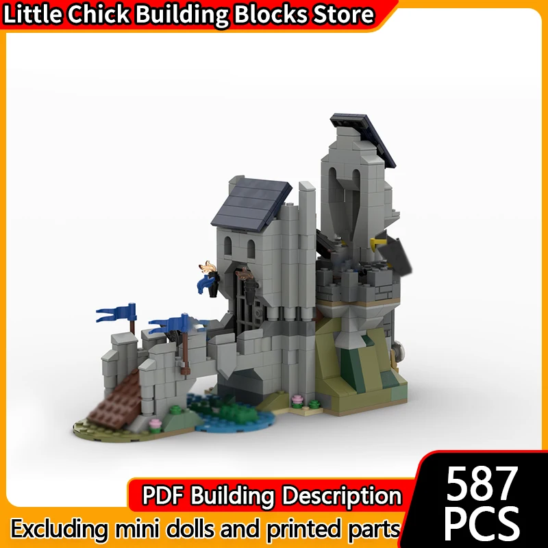 

Medieval Castle Model MOC Building Bricks Tower On The River Modular Technology Children Holiday Gifts Assemble Toys Suit