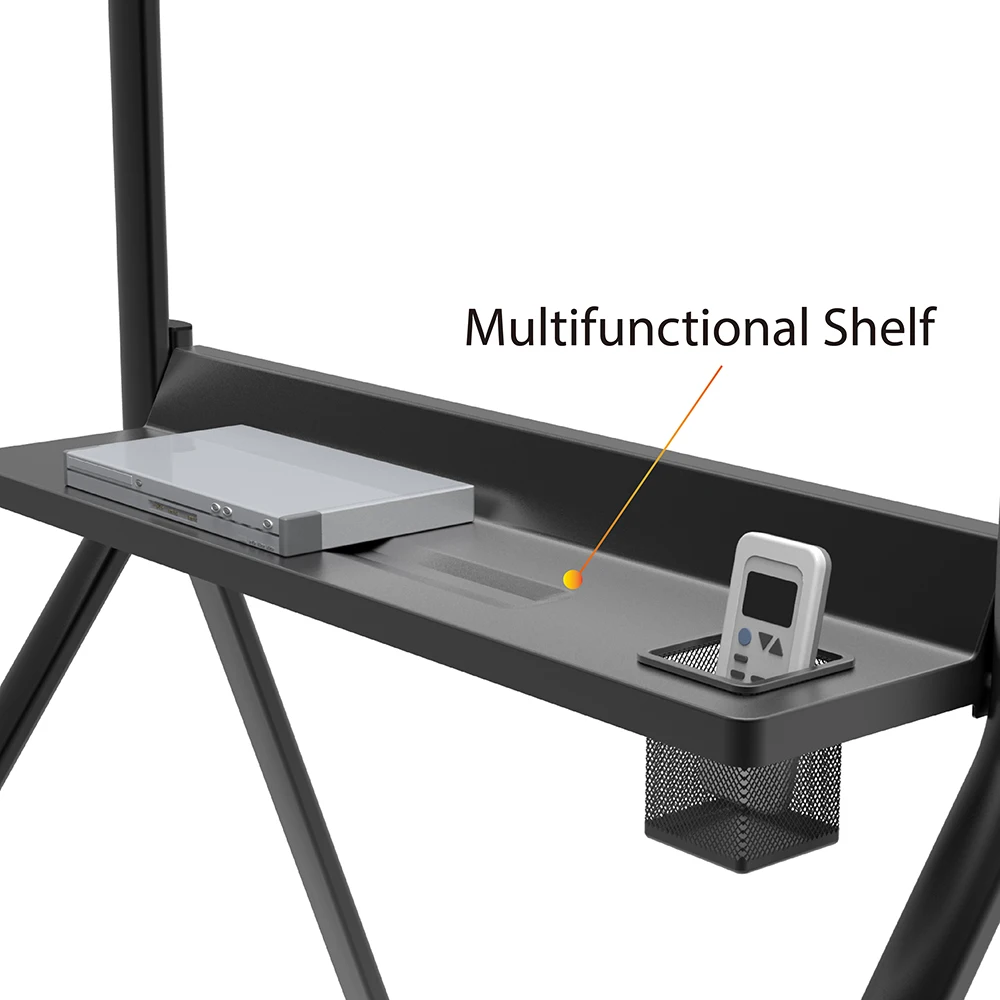 Floor-Standing TV Stand,Zeno 180kg Chariot Tv Mobile Stand For 55-120 Inch Office Screens Height Locking Casters Digital Signage