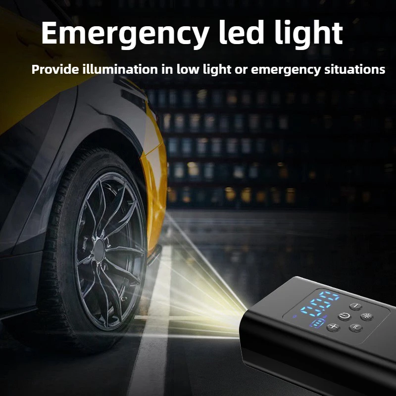 100W Air Compressor Portable Car Air Pump Digital Wireless Car Tyre Inflator 12V Tire Air Injector For Bicycle Tire Fill Pump