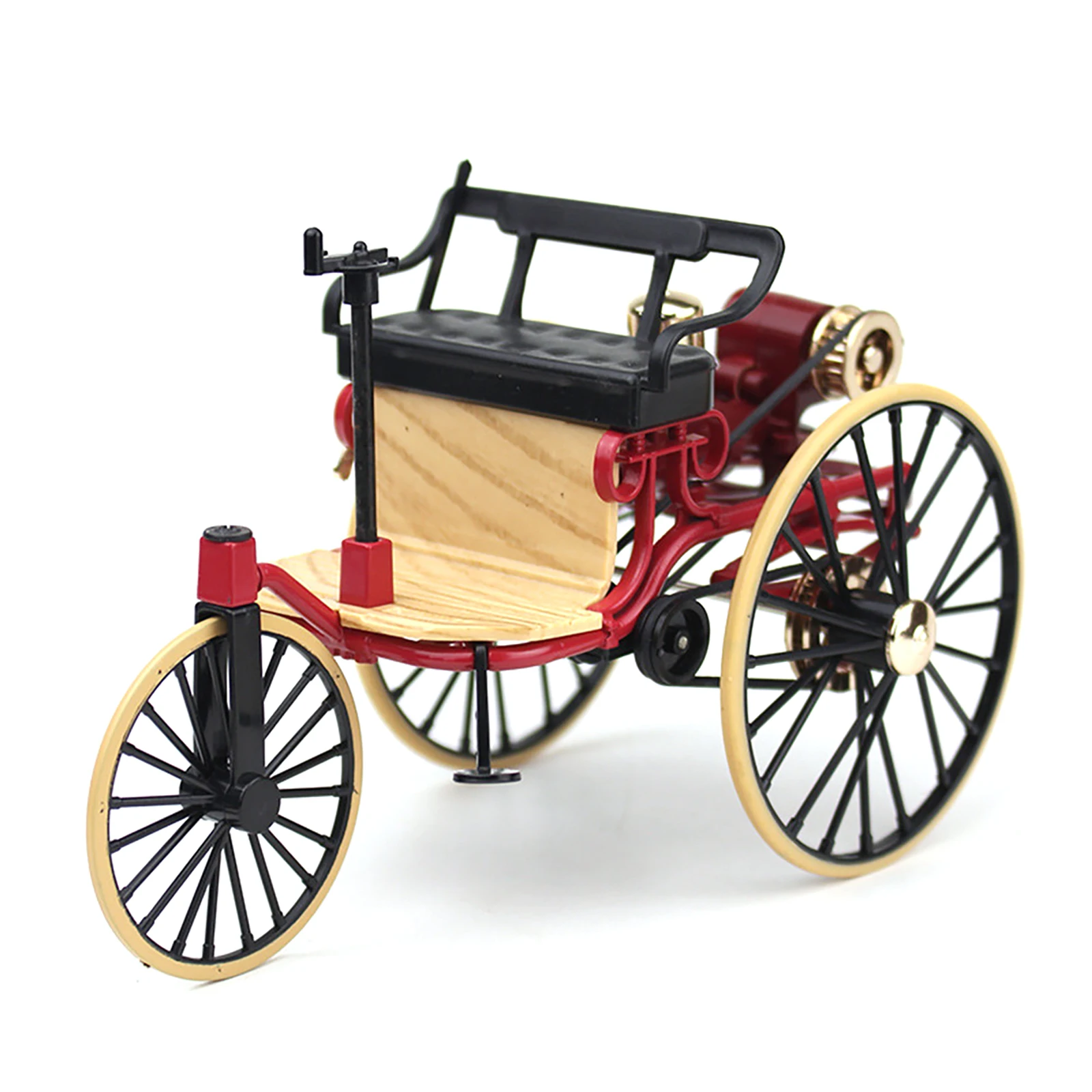 

High Simulation 1/12 Alloy Classic Car Tricycle Model Diecast Metal Toy Retro Old Car Model Collection Kids Gift Home Ornaments