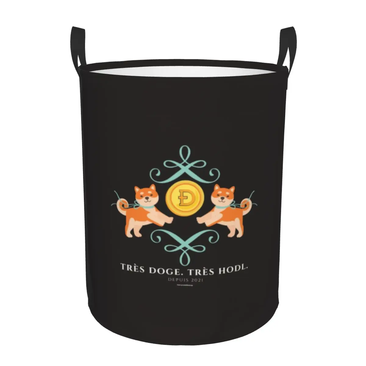 Tres Doge Tres Hodl Dogecoin Cryptocurency Laundry Hamper Large Storage Basket Bitcoin Shiba Inu Dog Meme Girl Boy Toy Organizer