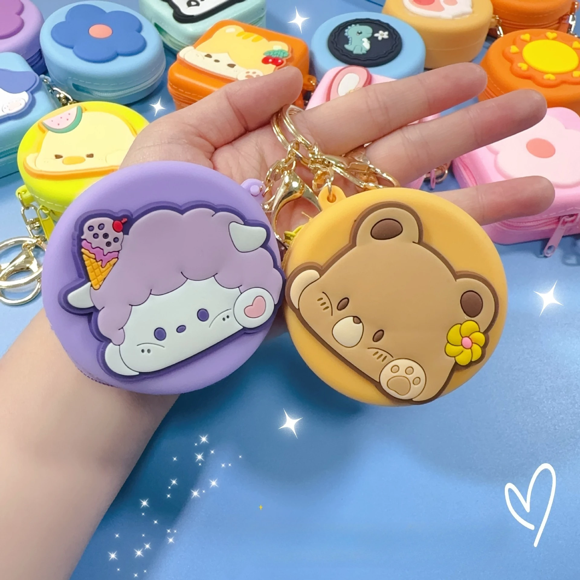 

Cute Macaron Color Silicone Coin Purse Korean Style Portable Key Earphone Case Mini Storage Coins Small Items Pouch