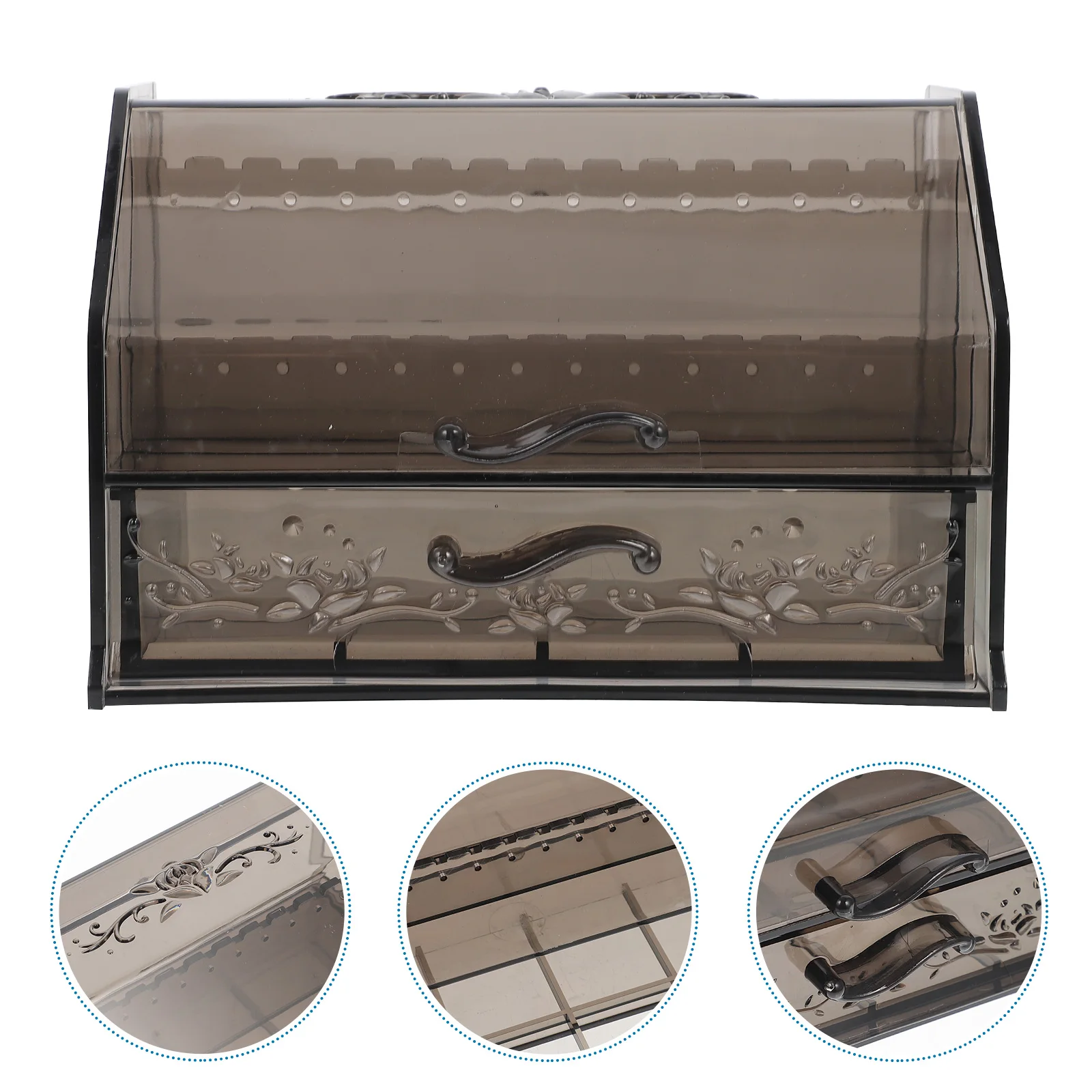 

Acrylic Jewelry Box Drawer-Type Storage Case Sturdy Desktop Organizer For Earrings Necklaces Lipsticks Container