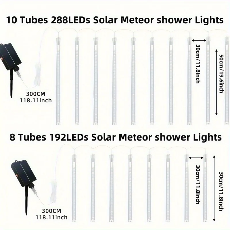 LED Meteor Shower Rain Lights Waterproof Falling Raindrop Fairy String Light for Christmas Holiday Party Patio Decor 30/50CM