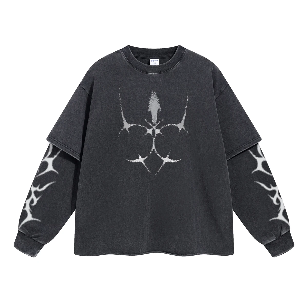 Printed long sleeved T-shirt with round neck