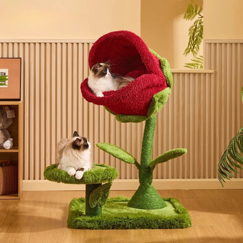 Cannibal flower cats climbing frame cats nest cat scratching board sisal integrated small apartment does not occupy a shelf