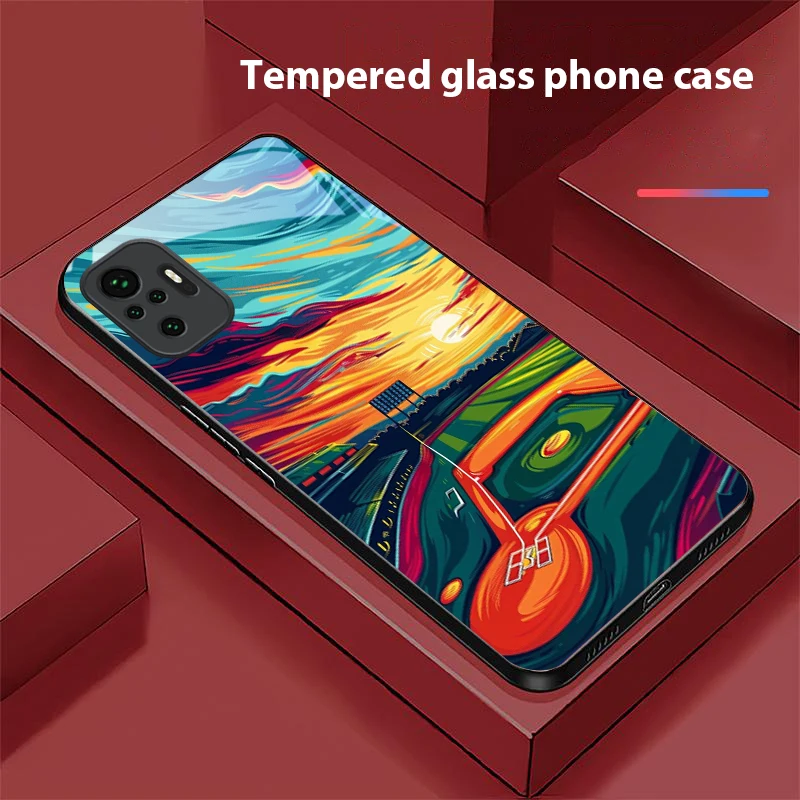 Sports and Nature Map For Redmi Note 13 Pro+ 14 Pro 8 9 9S 12S 10 Pro 11 12 A3 12 13 K60 Ultra 13C 14C Black Glass Phone Case