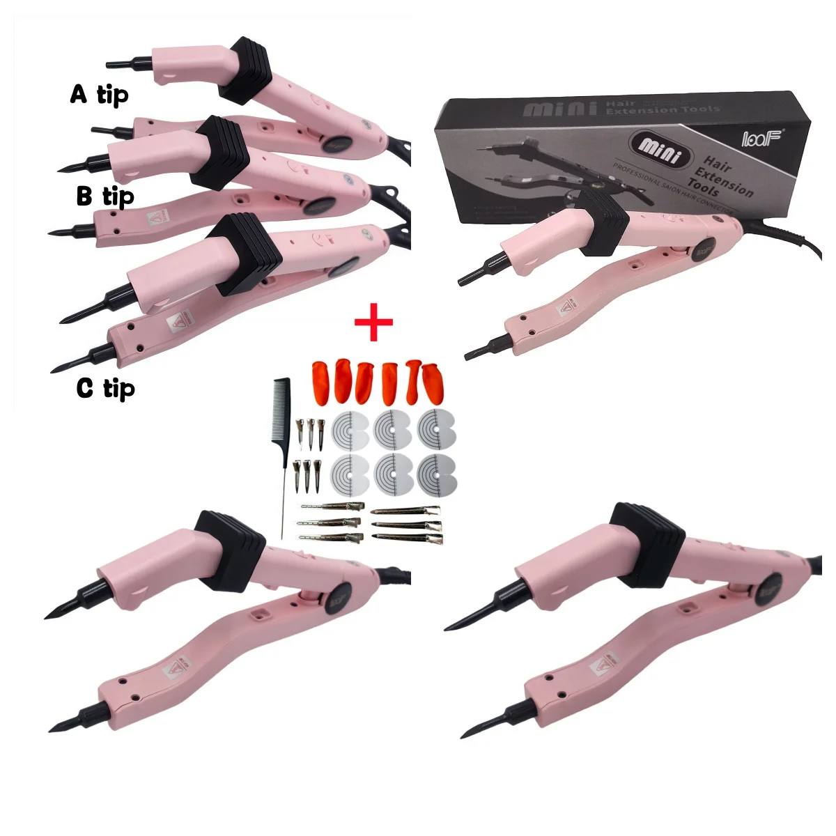 Loof Best Heat Hair Connector Temperature Controllable Heat Iron Hair Extension Tools Kit