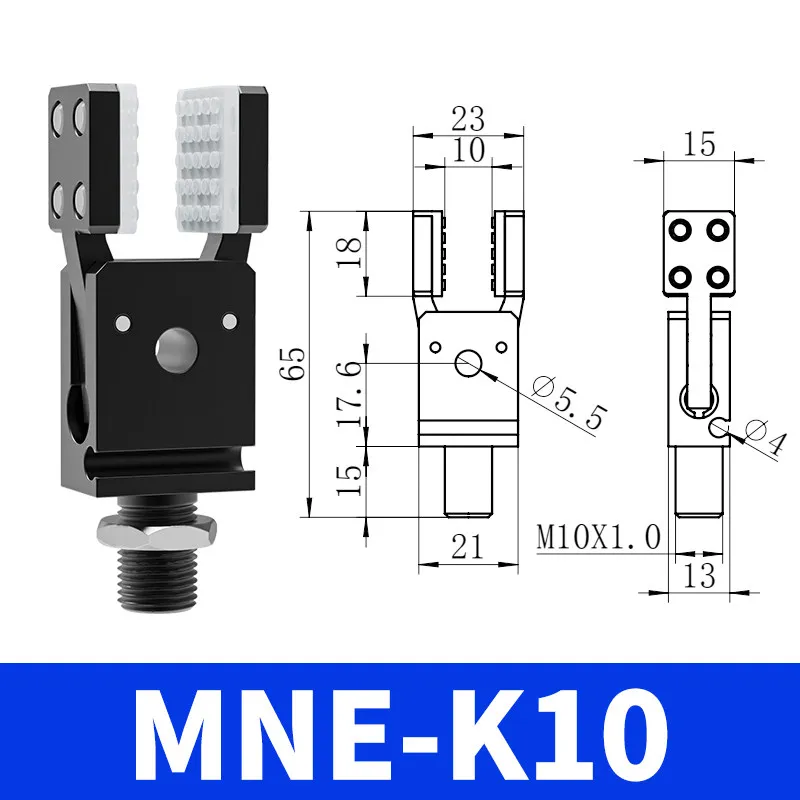 Mini Air Gripper Pneumatic Sprue Clamp With Silicone Pad Magnetic Switch For Robot Arm Injection Molding Machine