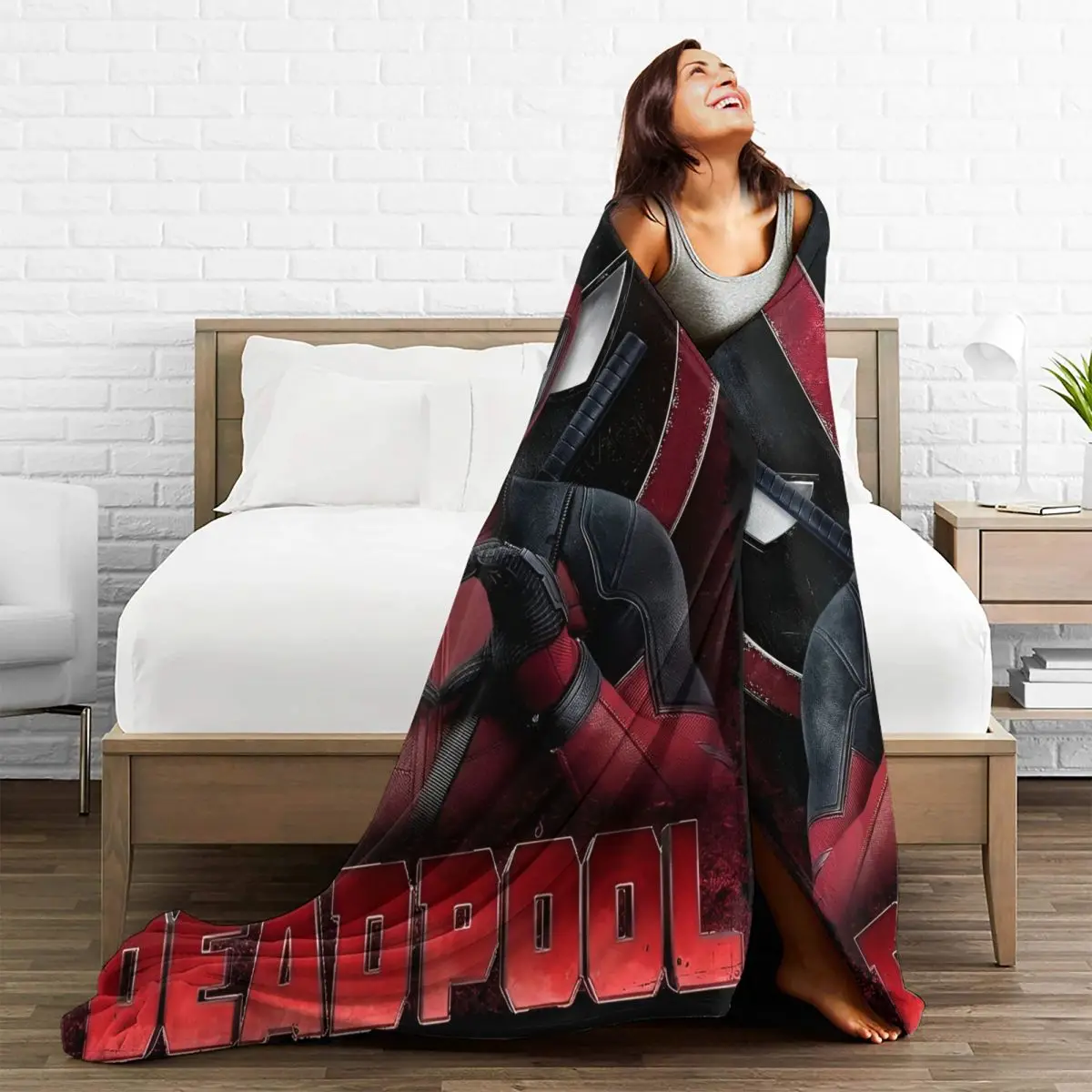 Deadpool Love Finger Heart Super Warm Blanket Travel Office Plush Throw Blanket Living Room Flannel Bedspread Sofa Bed Cover