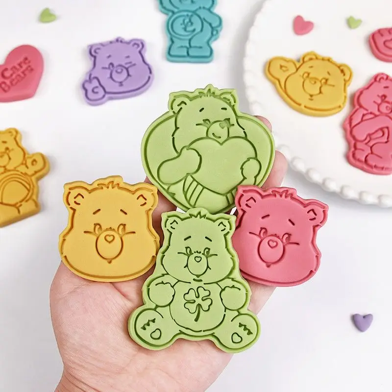 الكرتون Kawaii الرعاية الدب كوكي قوالب السكر التقليب كوكي قوالب القطع ثلاثية الأبعاد الضغط قالب البسكويت أدوات المطبخ الخبز المعجنات #3
