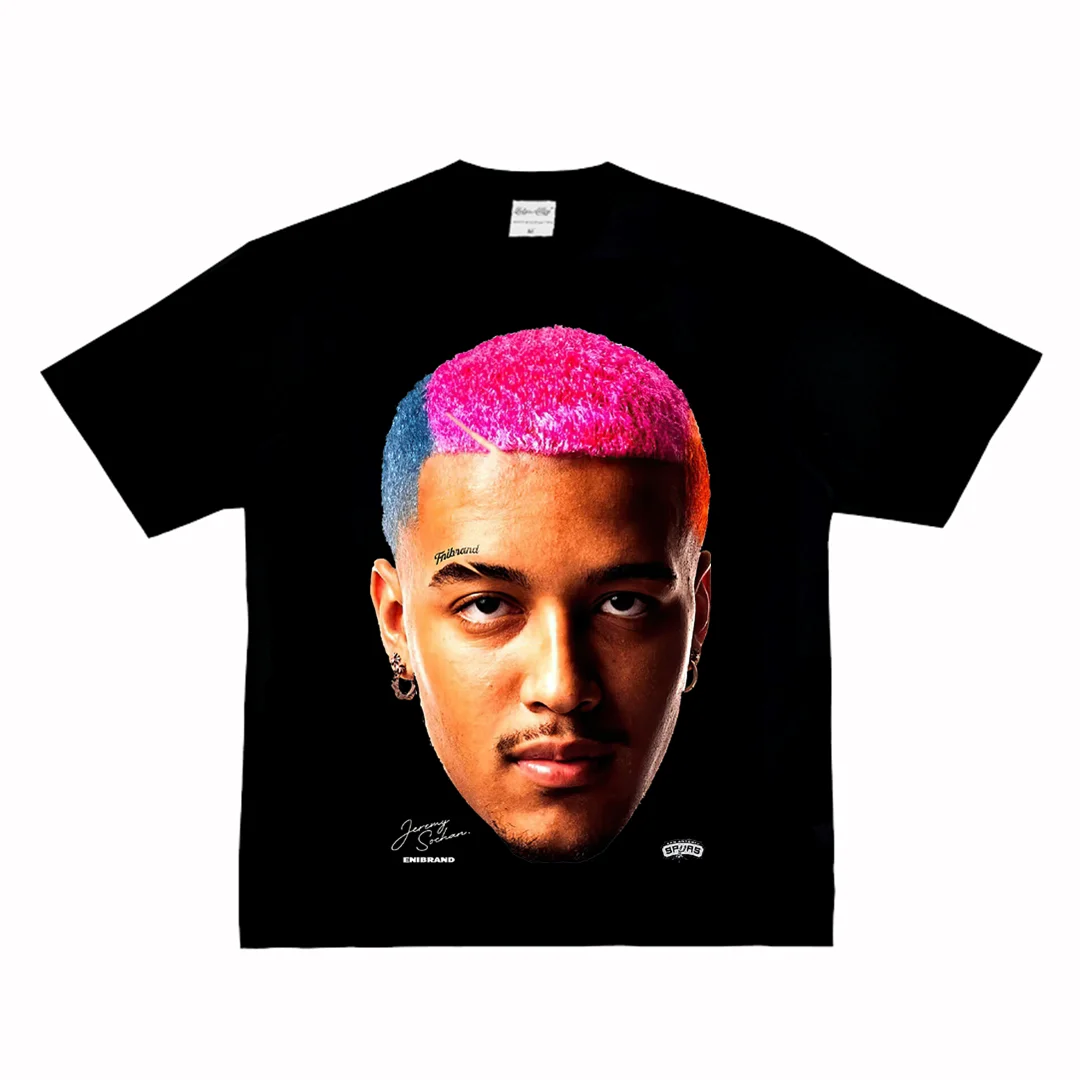 Colorful Large-head Digital Direct-print Short-sleeved Street Retro Small-neck Collar