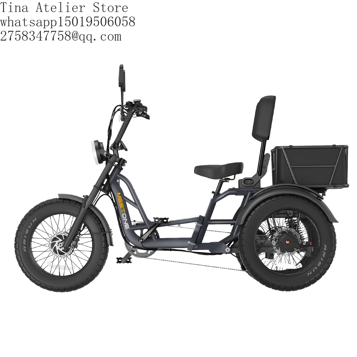 Dot/Eec/GCC Certified Open Electric Tricycle for Seniors-Stable 3-Wheeler ESC Ergonomic Seat 200-300kg Payload 90km Range