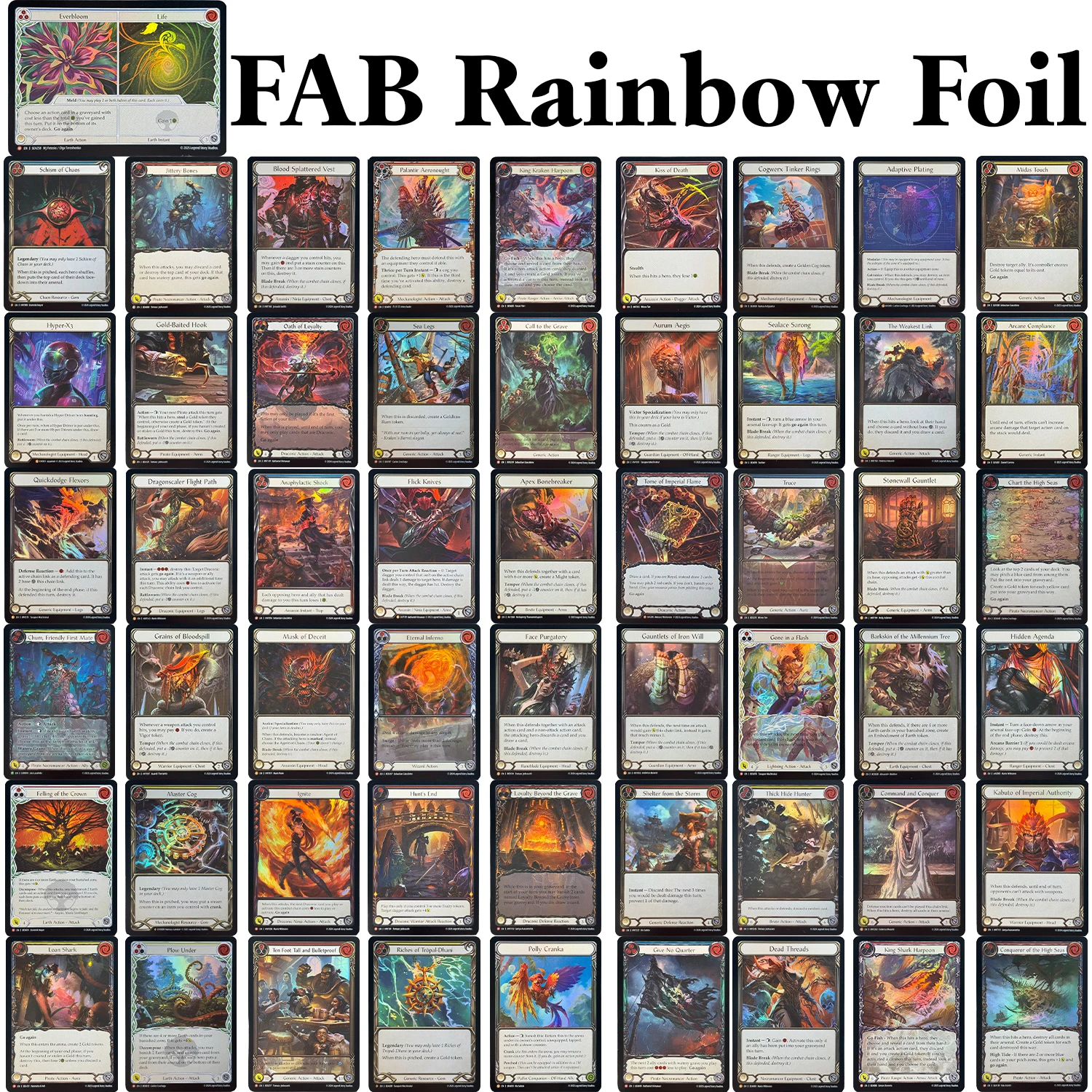 FAB Rainbow Foil Proxy TCG Cards Truce Shelter from the Storm Oath of Loyalty Conqueror of the High Seas Command and Conquer TCG