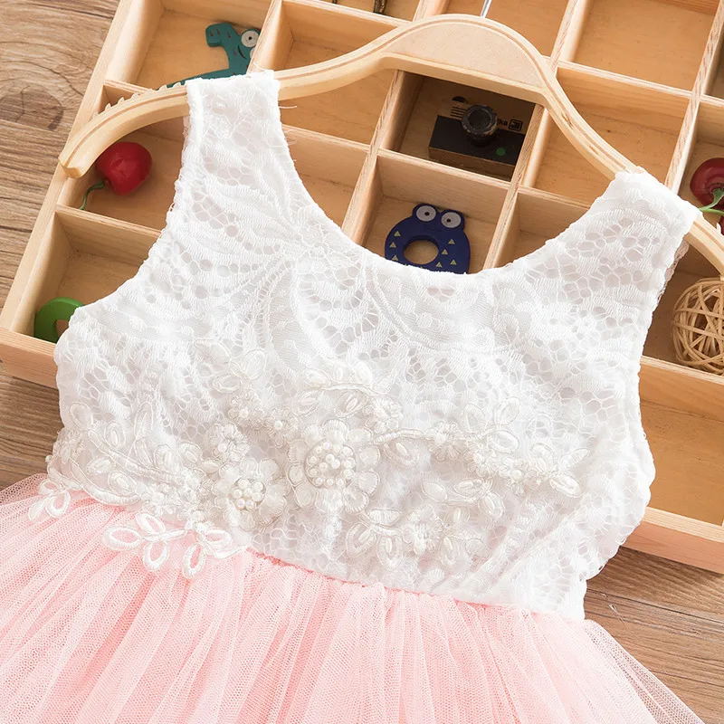 2-6 Yrs Baby Girls Lace Dresses for Summer Birthday Cute Kids Princess Party Ball Gown Children Wedding Evening Prom Dress