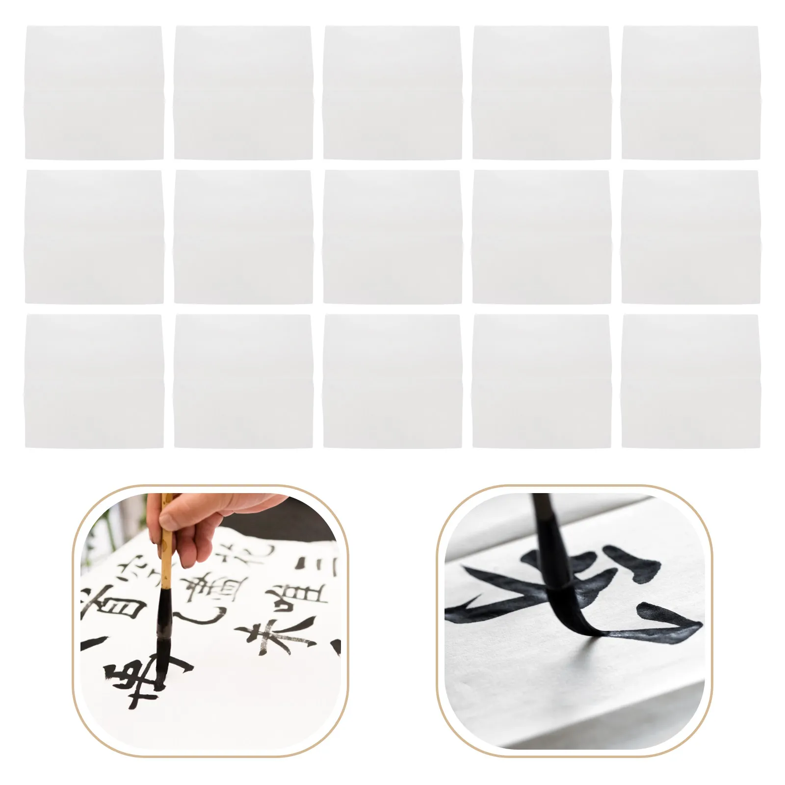 100 Sheets Traditional Chinese Calligraphy Practice Paper – White Rice Paper for Ink Painting & Brush Writing