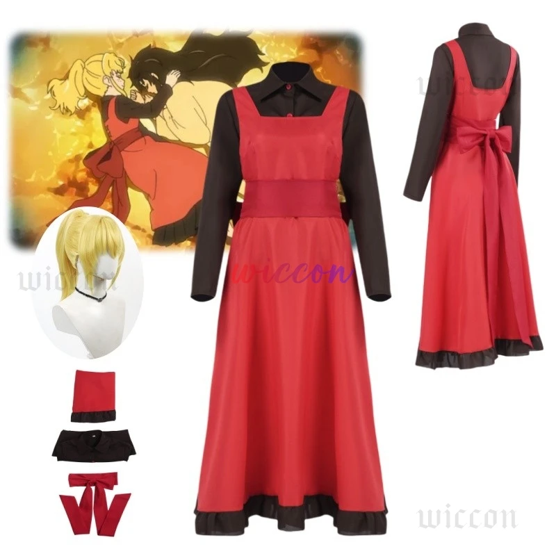 

Anime Tower Off God Rachel Cosplay Costume Women Maid Dress Top Rachel Wig Outfits Set Halloween Party Clothing for Adult