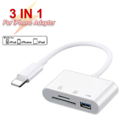 3-in-1 iPhoen adapter TF SD memory card reader 3.0 all-in-one OTG USB card connector Fro iPhoen 14 13 12 11 Pro Max iPad adapter