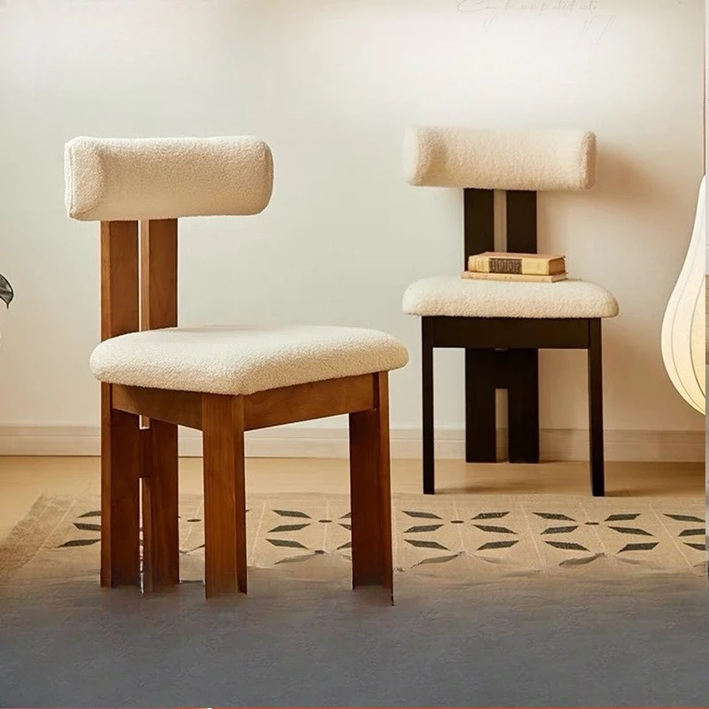 

Retro Solid Wood Dining Chair French Style Silent Wind Home Desk Chair Back Chair