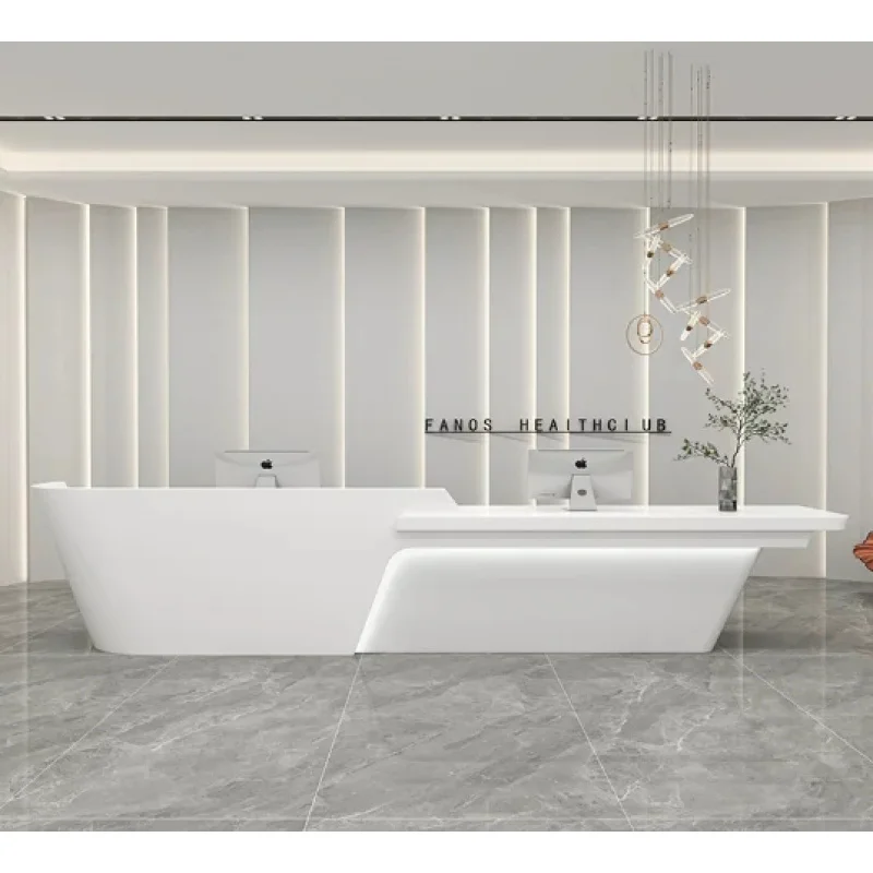 custom.Premium Custom-Made Modern Marble Reception Desk Commercial Use Office Furniture Hotel Nails Salon Front Reception De