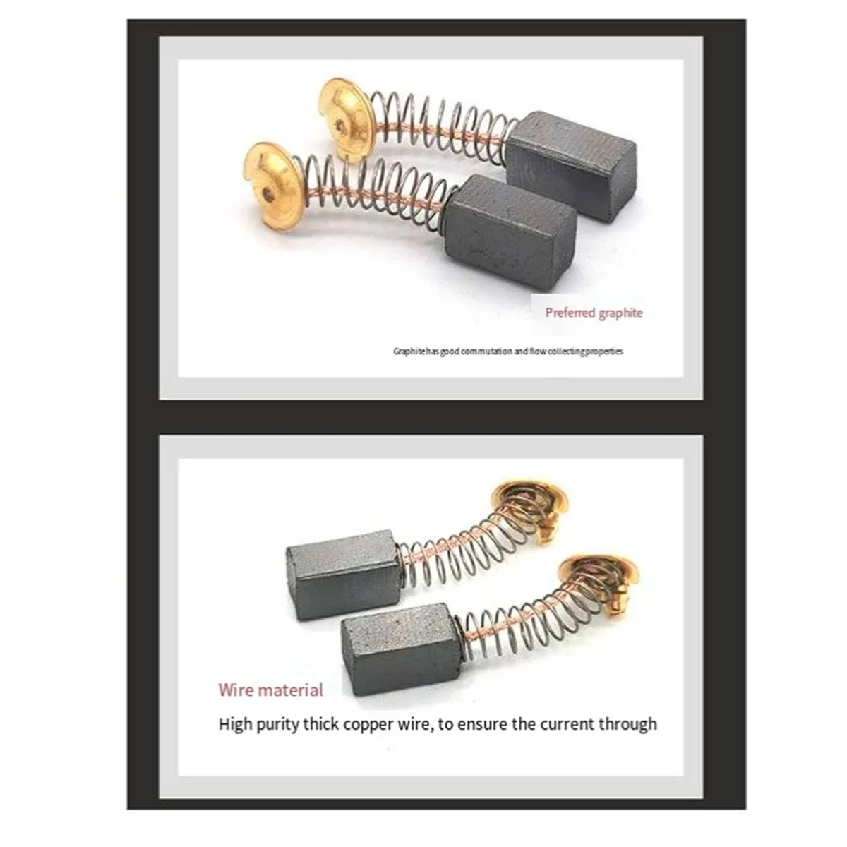 A76K Electric Motor Carbon Brushes Set - 40 Pack Replacement Repair Kit with 10 Sizes, Suitable for Repair Power Tools Part