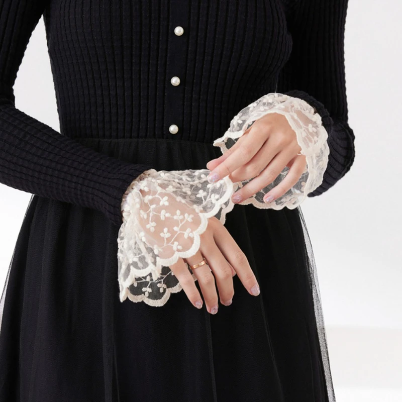 

Nail Enhancement Photography Prop Decoration Detachable Flare Sleeves False Cuffs Ruffles Wristband Nail Showing Shooting