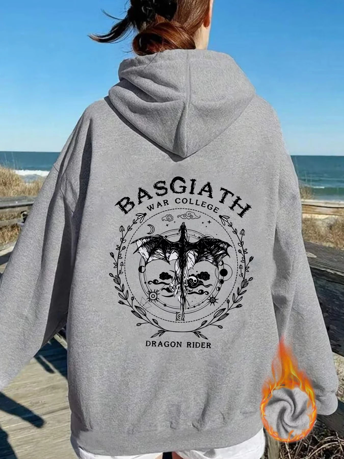 

Модная женская толстовка с капюшоном Dragon и толстовкой с принтом Женская толстовка со свободными длинными рукавами