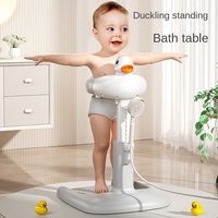 Baby Standing Bath Table Adjustable Height Folding Children's Bath Device Bath Stand Non-Slip Children's Bath Stand For Home Use