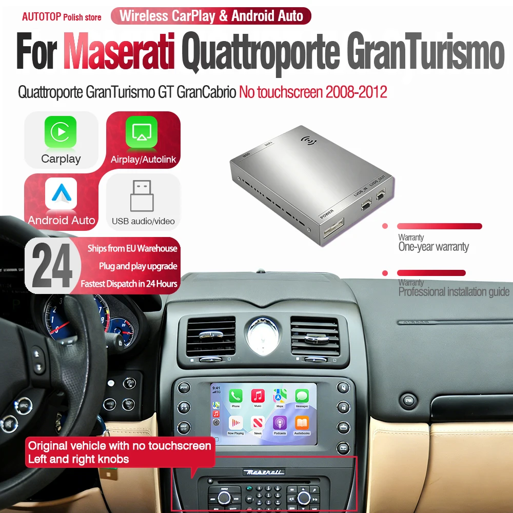 AUTOTOP Draadloze Android Auto Carplay Interface Retrofit Kits voor Maserati Quattroporte GranTurismo GT Mirror Link GPS Module - afbeelding 2